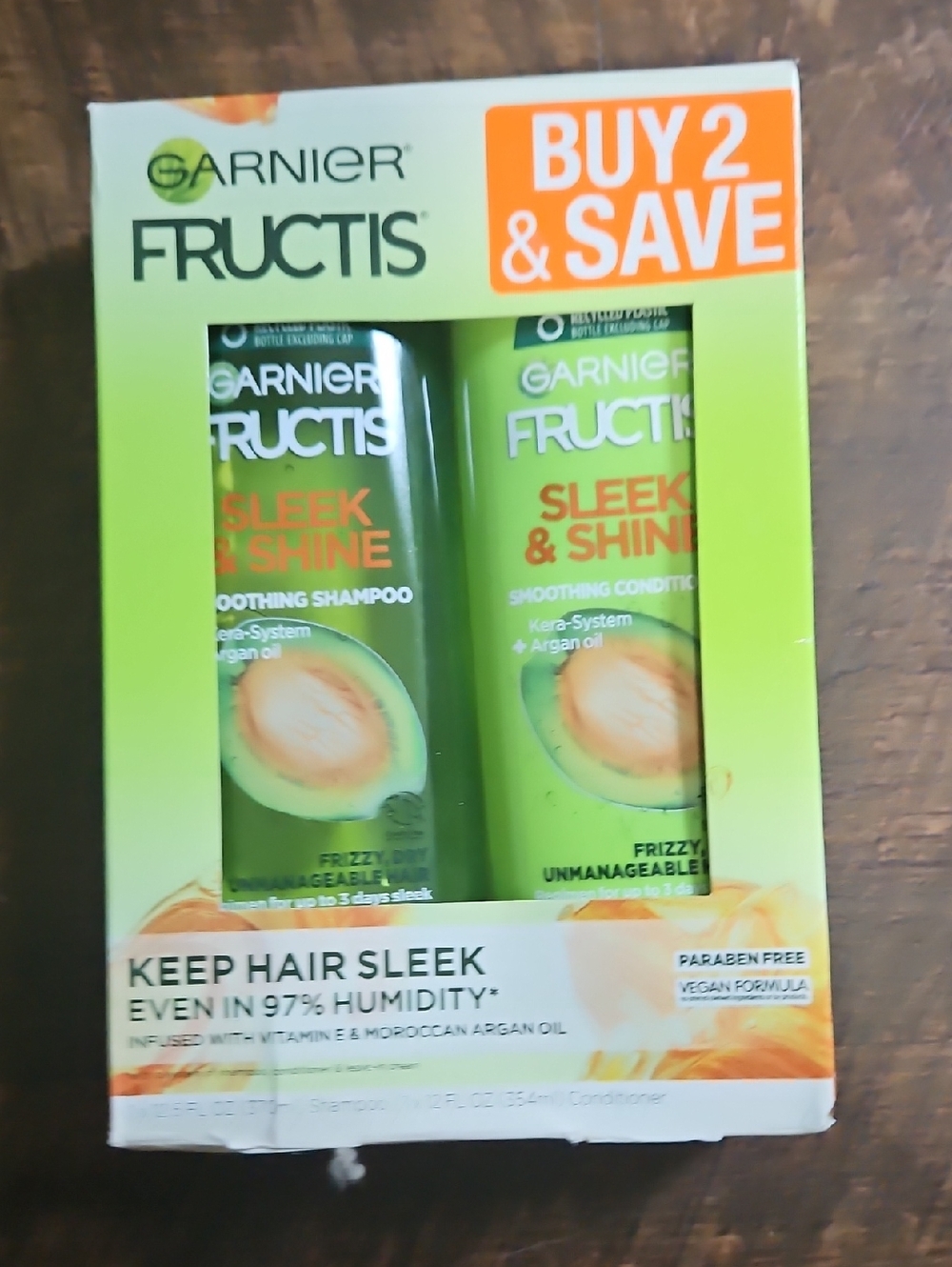 Garnier Fructis Sleek & Shine Shampoo and Conditioner - Green